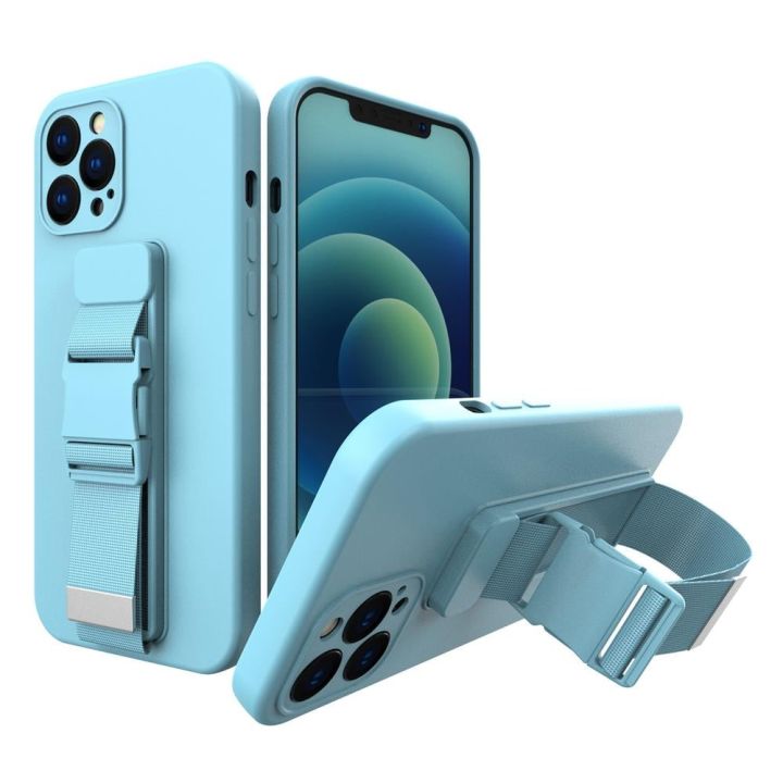 Hurtel Chain Lanyard Bag Back Cover Σιλικόνης 1mm Μπλε (iPhone 13 mini)