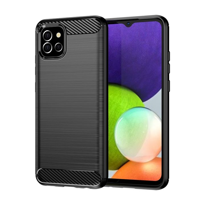 Hurtel Carbon Back Cover Σιλικόνης Μαύρο (Galaxy A03s)