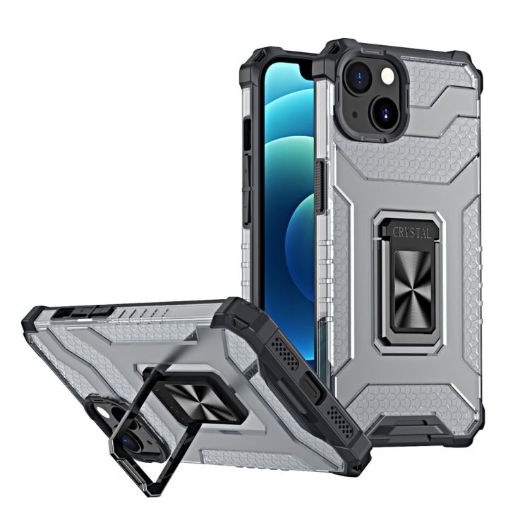 Hurtel Crystal Ring Back Cover Πλαστικό Μαύρο (iPhone 13 mini)