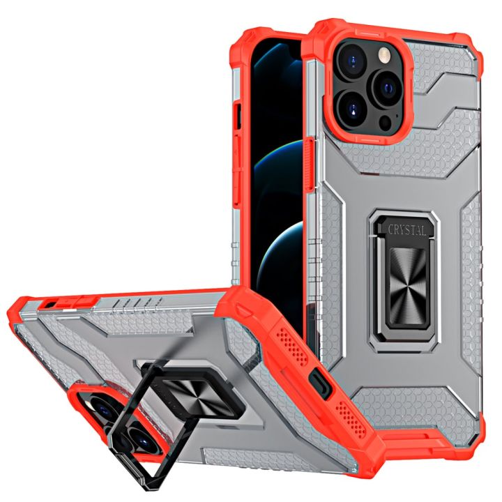 Hurtel Crystal Ring Back Cover Πλαστικό Κόκκινο (iPhone 13 Pro Max)