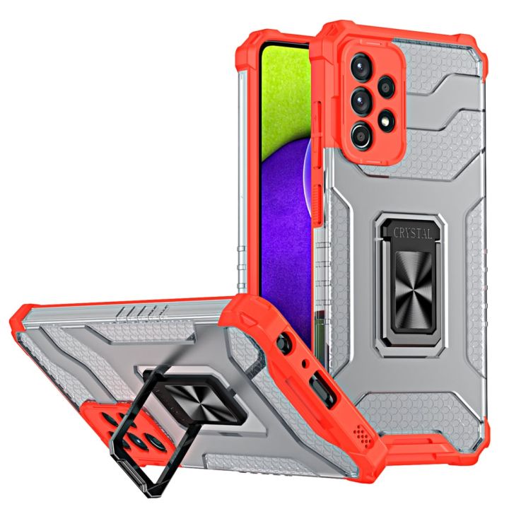 Hurtel Crystal Ring Back Cover Πλαστικό Κόκκινο (Galaxy A72)