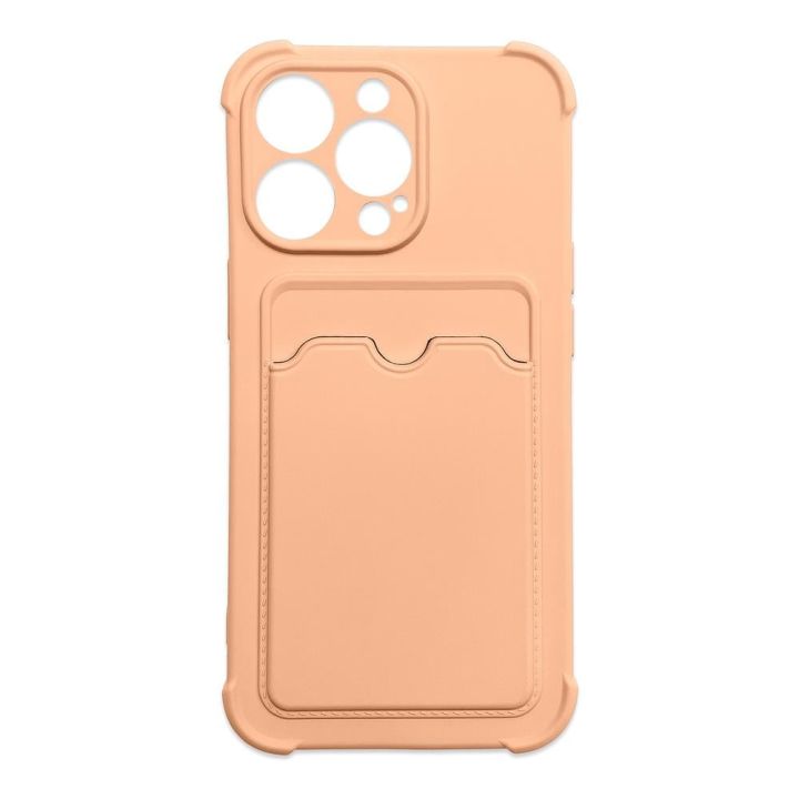 Hurtel Card Armor Back Cover Σιλικόνης με Υποδοχή για Κάρτες Ροζ (iPhone 11 Pro)