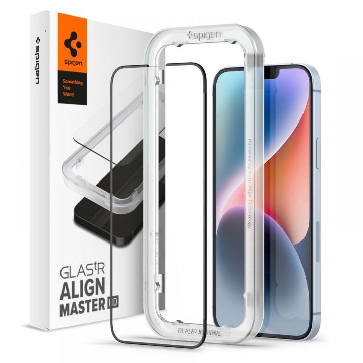 Spigen Glas.tR Align 0.3mm Full Face Tempered Glass Μαύρο (iPhone 17e / 16e / 14 / 13 / 13 Pro)
