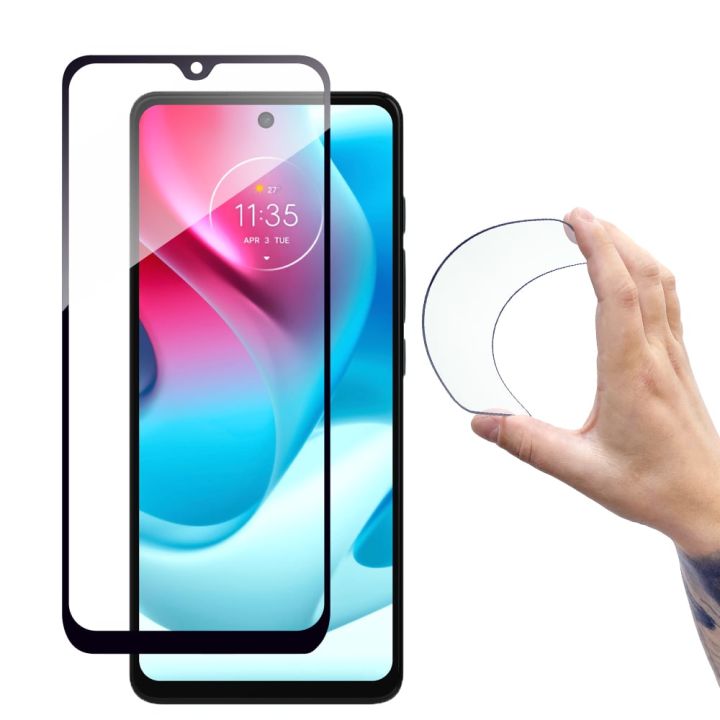 Hurtel Flexi Nano Full Face Tempered Glass Μαύρο (Moto G60s (Motorola))