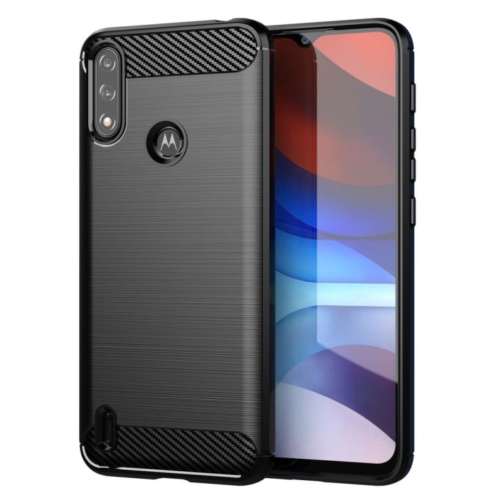 Hurtel Carbon Back Cover Σιλικόνης Μαύρο (Motorola Moto E7i Power)