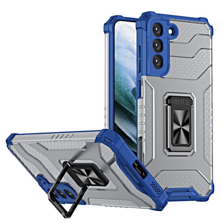 Hurtel Crystal Ring Back Cover Πλαστικό Μπλε (Galaxy S22+ 5G)