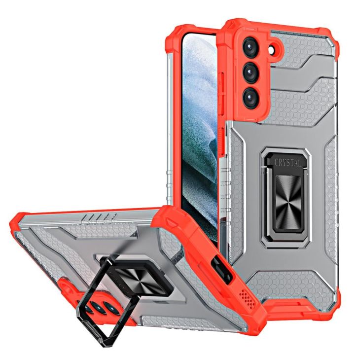 Hurtel Crystal Ring Back Cover Πλαστικό Κόκκινο (Galaxy S22+ 5G)