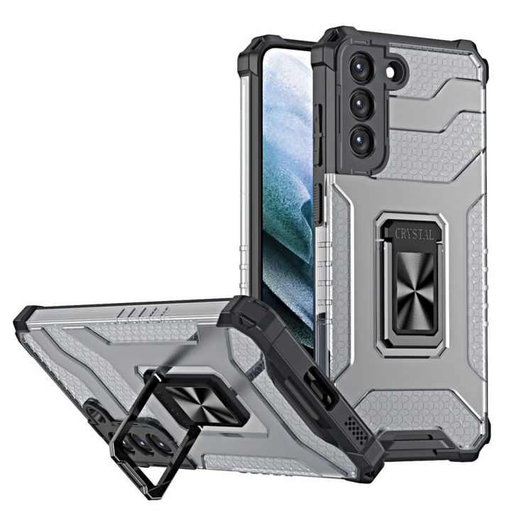 Hurtel Crystal Ring Back Cover Πλαστικό Μαύρο (Galaxy S22+ 5G)