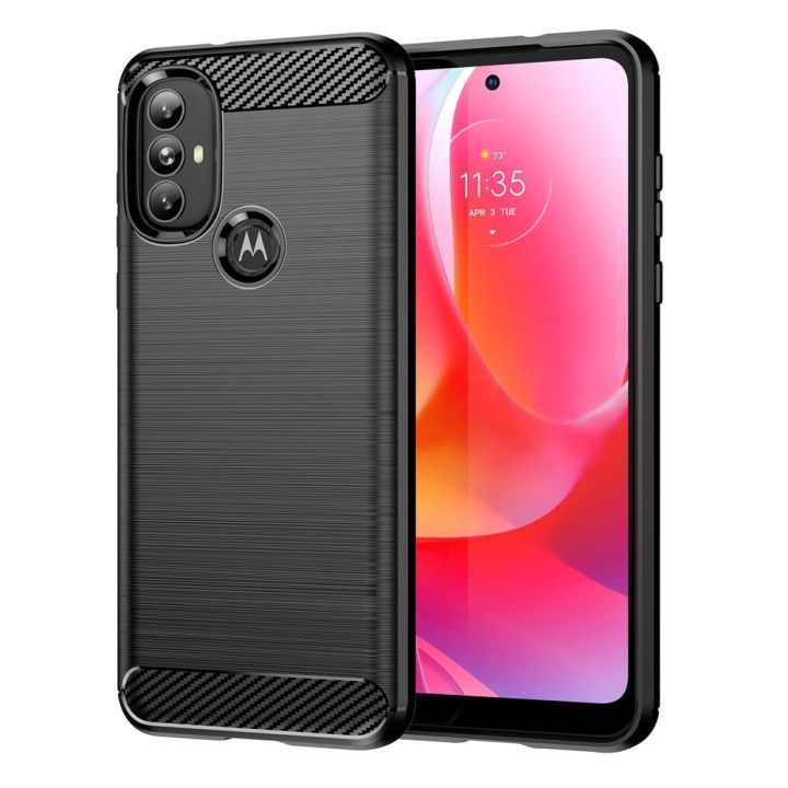 Hurtel Carbon Flexible Back Cover Σιλικόνης Μαύρο (Motorola Moto G Power 2022)