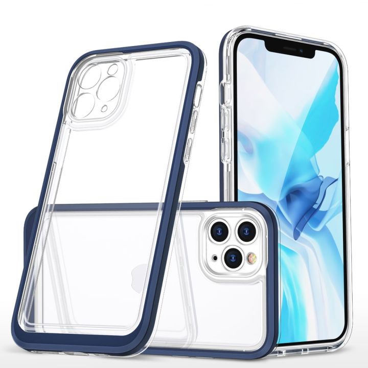 Hurtel Clear 3in1 Back Cover Σιλικόνης 1.1mm Μπλε (iPhone 11 Pro Max)