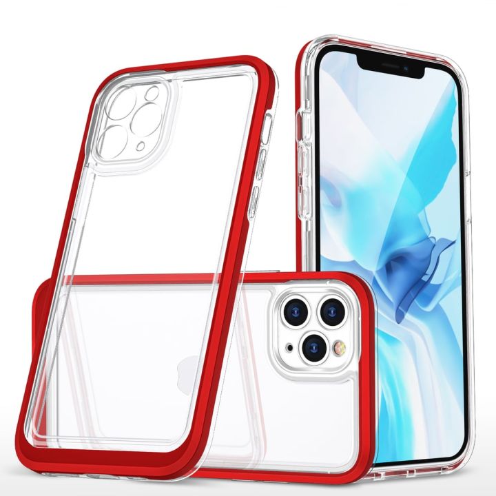 Hurtel Clear 3in1 Back Cover Σιλικόνης 1.1mm Κόκκινο (iPhone 11 Pro Max)