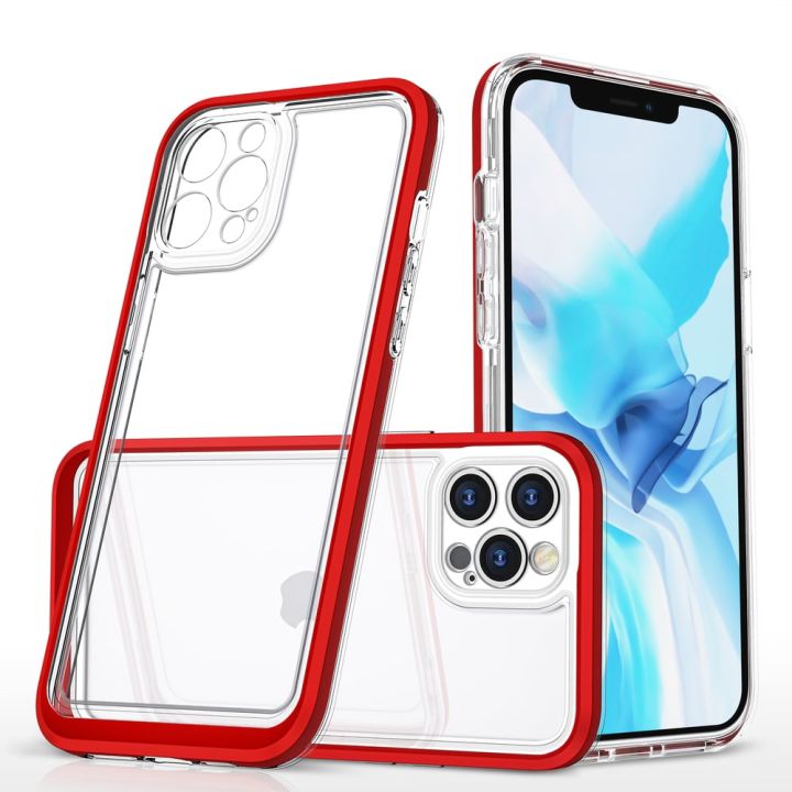 Hurtel Clear 3in1 Back Cover Σιλικόνης 1.1mm Κόκκινο (iPhone 12 Pro Max)