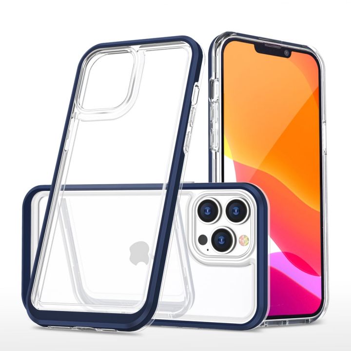 Hurtel Clear 3in1 Back Cover Σιλικόνης 1.1mm Μπλε (iPhone 13 Pro Max)