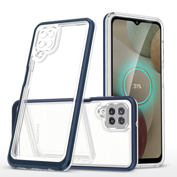 Hurtel Clear 3in1 Back Cover Σιλικόνης 1.1mm Μπλε (Galaxy A22 4G)