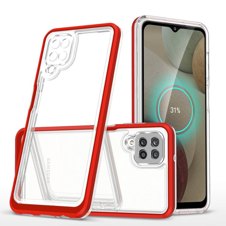 Hurtel Clear 3in1 Back Cover Σιλικόνης 1.1mm Κόκκινο (Galaxy A22 4G)