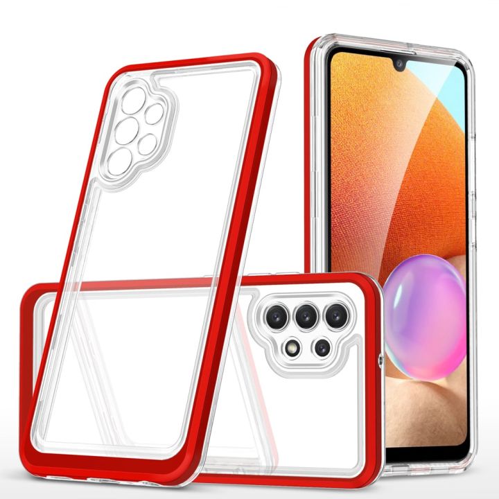 Hurtel Clear 3in1 Back Cover Σιλικόνης 1.1mm Κόκκινο (Galaxy A32 5G)