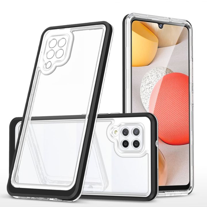 Hurtel Clear 3in1 Back Cover Σιλικόνης Μαύρο (Galaxy A42)