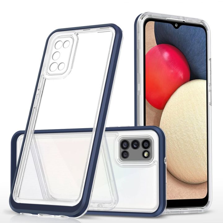 Hurtel 3in1 Back Cover Σιλικόνης 1.1mm Διάφανο/Μπλε (Galaxy A03s)