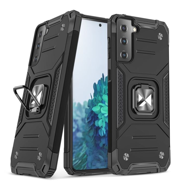 Wozinsky Ring Armor Back Cover Πλαστικό Μαύρο (Galaxy S22+ 5G)