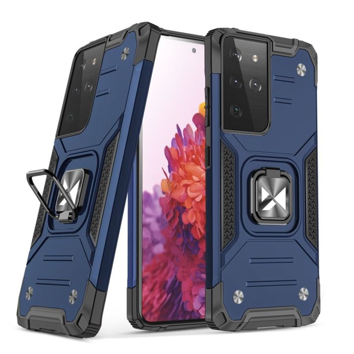 Wozinsky Ring Armor Back Cover Πλαστικό Μπλε (Galaxy S22 Ultra 5G)