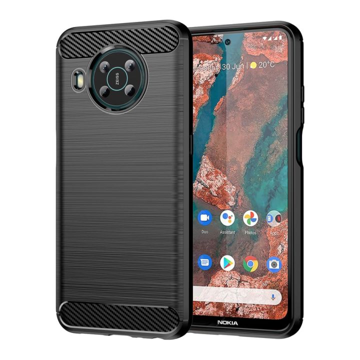 Hurtel Carbon Back Cover Σιλικόνης Μαύρο (Nokia X100)
