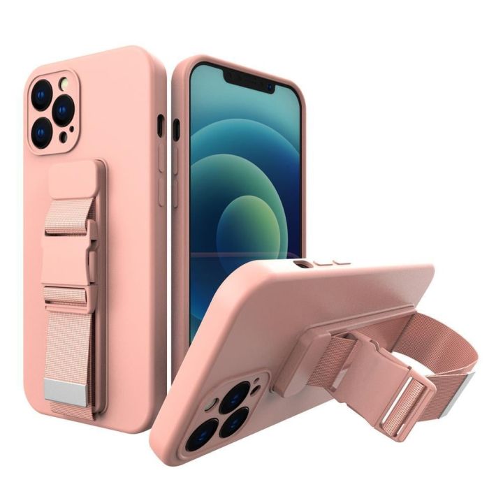 Hurtel Rope Back Cover Σιλικόνης 1mm με Λουράκι Ροζ (Galaxy A33 5G)