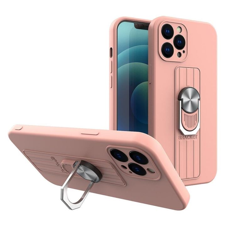 A Finger Grip Back Cover Σιλικόνης Ροζ (Galaxy S22 5G)