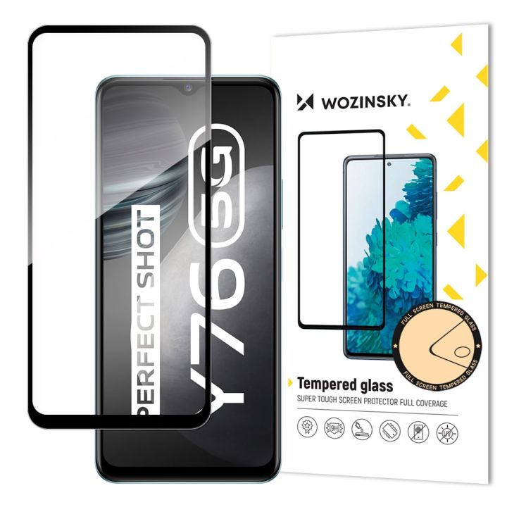 Wozinsky Case Friendly Full Glue Full Face Tempered Glass Μαύρο (Vivo Y76 5 G, Y76s, Y74s)