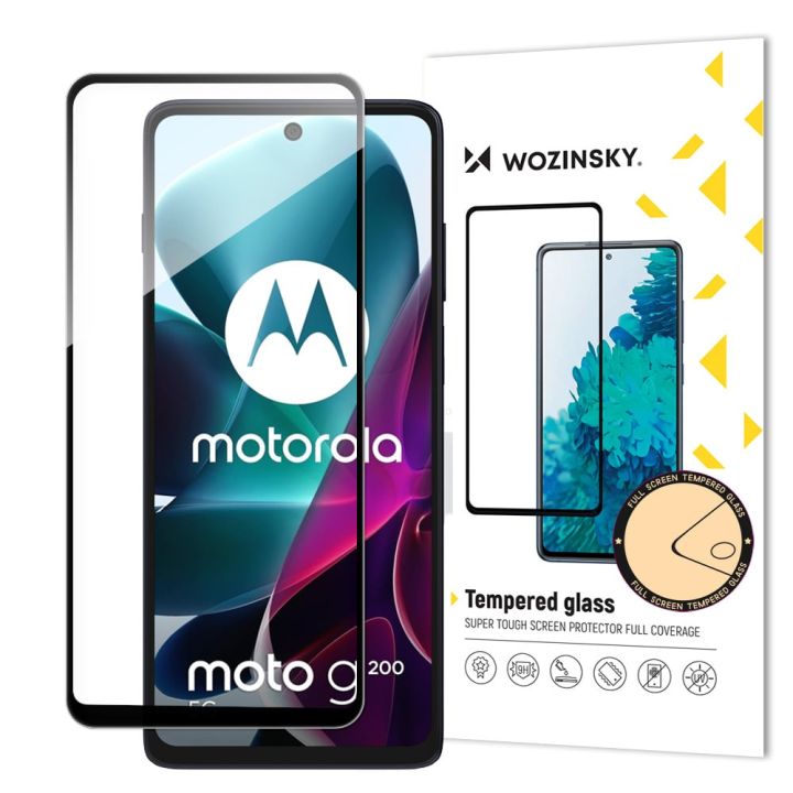 Wozinsky Full Glue Full Face Tempered Glass Μαύρο (Motorola Moto G200 5 G)