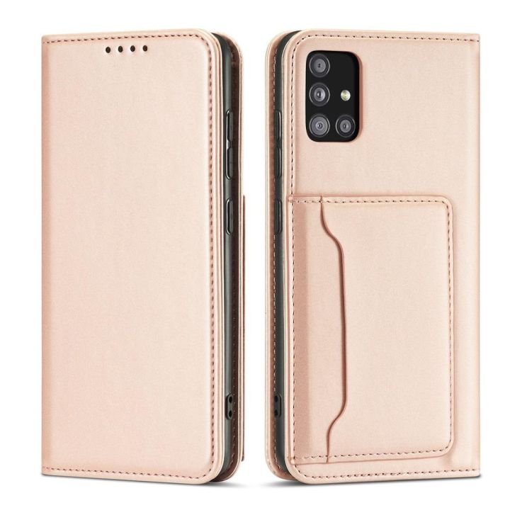 Hurtel Magnet Card Wallet Δερματίνης Ροζ (Galaxy A12)