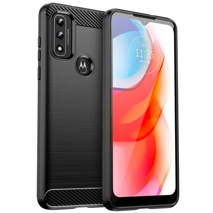 Hurtel Carbon Back Cover Σιλικόνης Μαύρο (Motorola Moto G Play 2022)