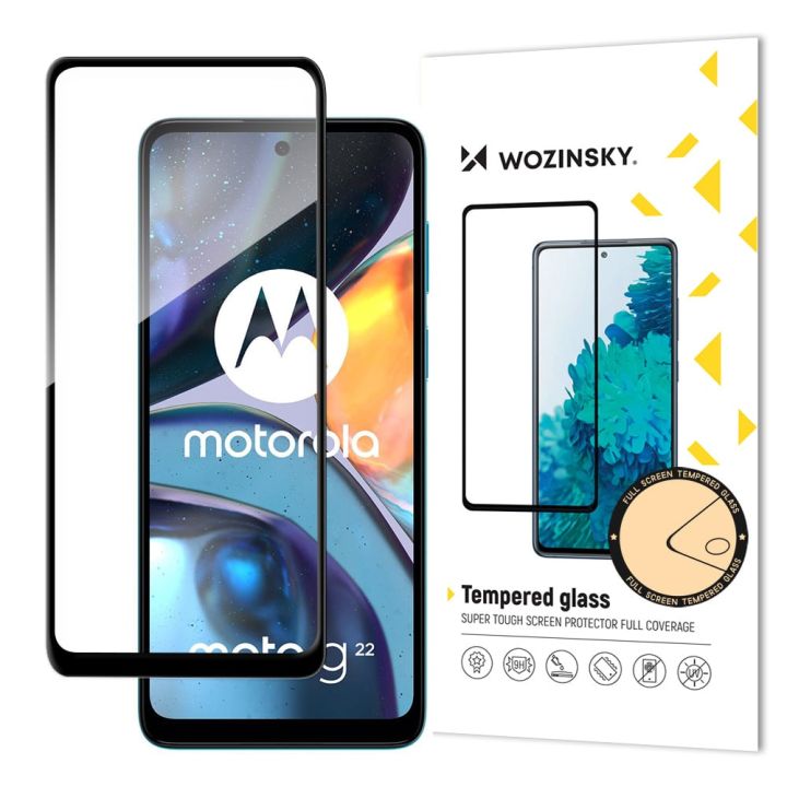 Wozinsky Super Durable Full Glue Full Face Tempered Glass Μαύρο (Motorola Moto G22)