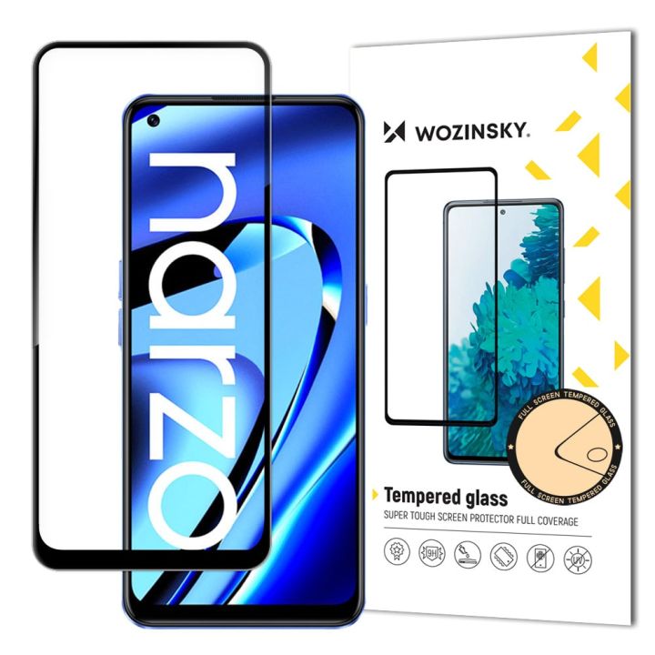 Wozinsky Super Tough Full Glue Full Face Tempered Glass Μαύρο (Realme Narzo 50A)