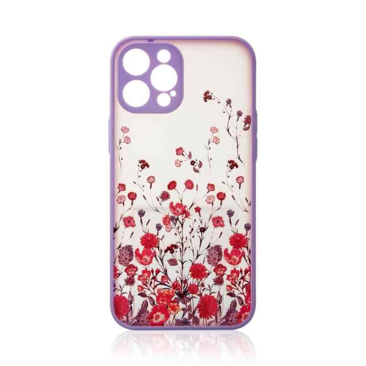 Hurtel Design Back Cover Σιλικόνης Flower Purple (iPhone 12 Pro Max)