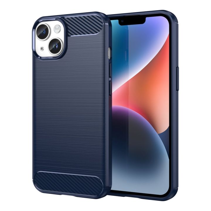 Hurtel Carbon Back Cover Σιλικόνης Μπλε (iPhone 14)