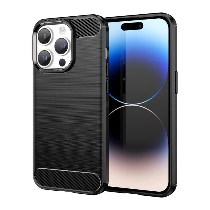Hurtel Carbon Back Cover Σιλικόνης Μαύρο (iPhone 14 Pro)