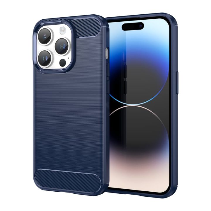 Hurtel Carbon Back Cover Σιλικόνης Μπλε (iPhone 14 Pro Max)