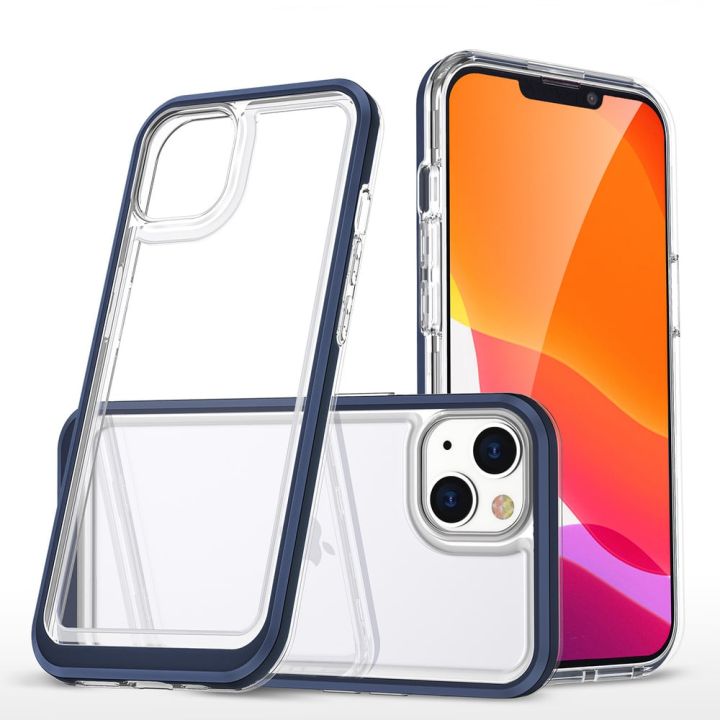 Hurtel Frame Back Cover Σιλικόνης / Πλαστικό 1.1mm Διάφανο (iPhone 14)