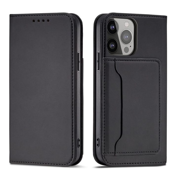 Hurtel Magnet Card Wallet Δερματίνης Μαύρο (iPhone 14 Plus)
