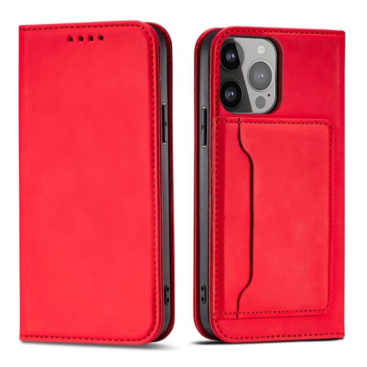 Hurtel Magnet Card Wallet Δερματίνης Κόκκινο (iPhone 14 Plus)