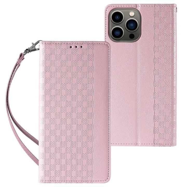 Hurtel Magnet Book Σιλικόνης / Δερμάτινο Ροζ (iPhone 14 Pro)