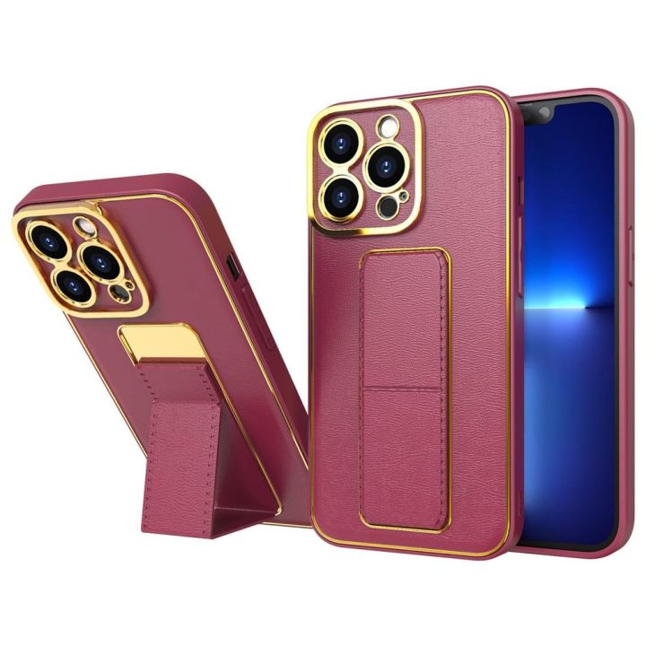 Hurtel Kickstand Back Cover Δερματίνης Κόκκινο (iPhone 13 Pro Max)