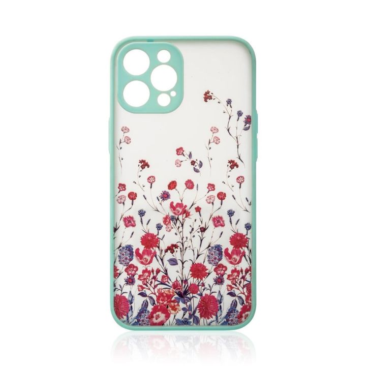 Hurtel Design Back Cover Σιλικόνης Flower Light Blue (iPhone 12 / 12 Pro)