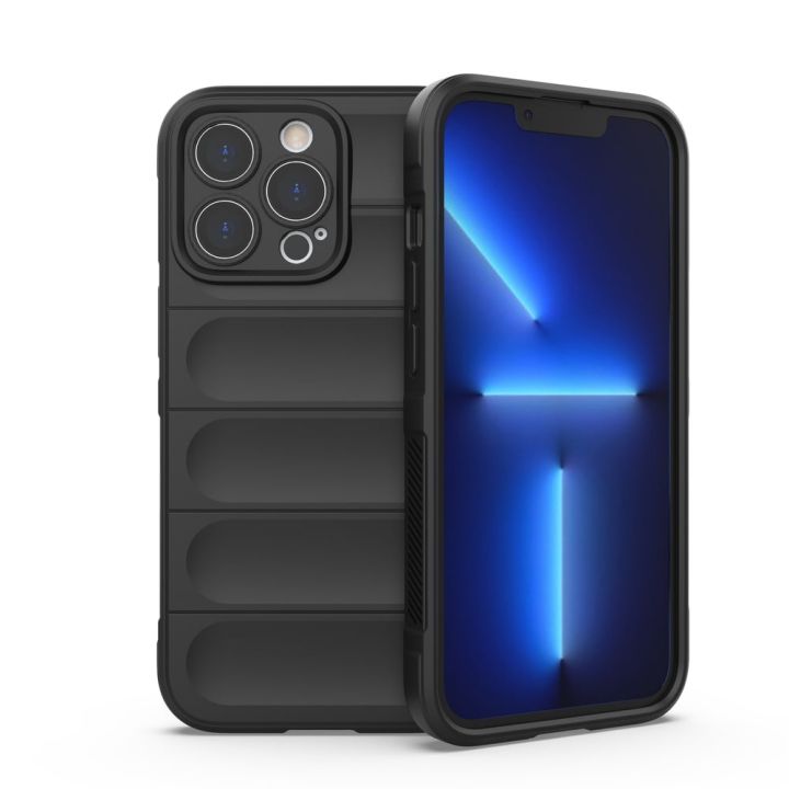 Hurtel Magic Shield Back Cover Σιλικόνης Μαύρο (iPhone 13 Pro)