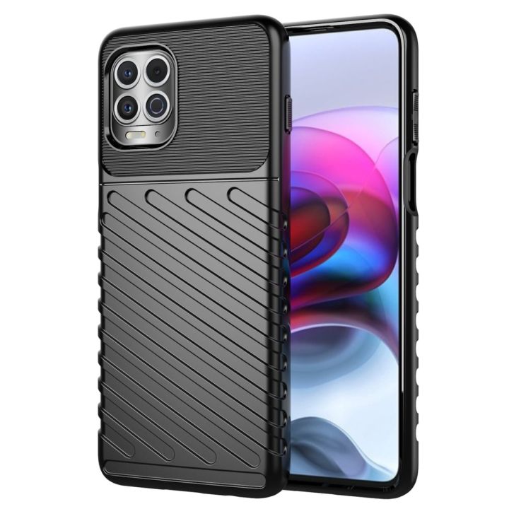 Hurtel Thunder Back Cover Σιλικόνης Μαύρο (Motorola Moto G100, Edge S)