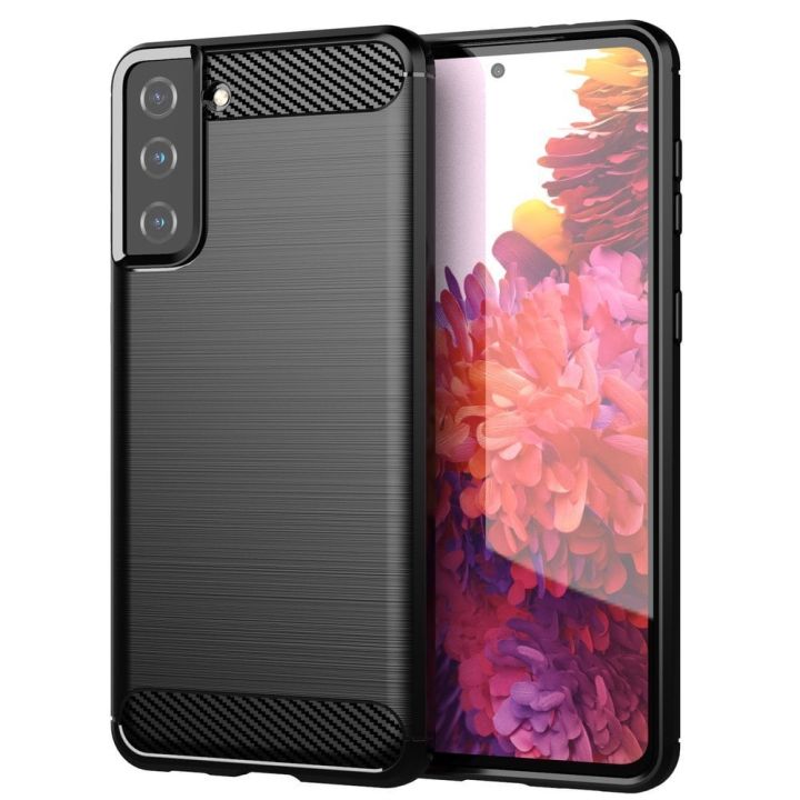 Hurtel Carbon Back Cover Σιλικόνης Μαύρο (Galaxy S21+ 5G)