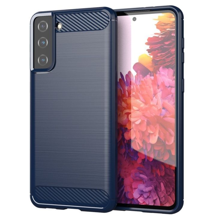 Hurtel Carbon Back Cover Σιλικόνης Μπλε (Galaxy S21+ 5G)