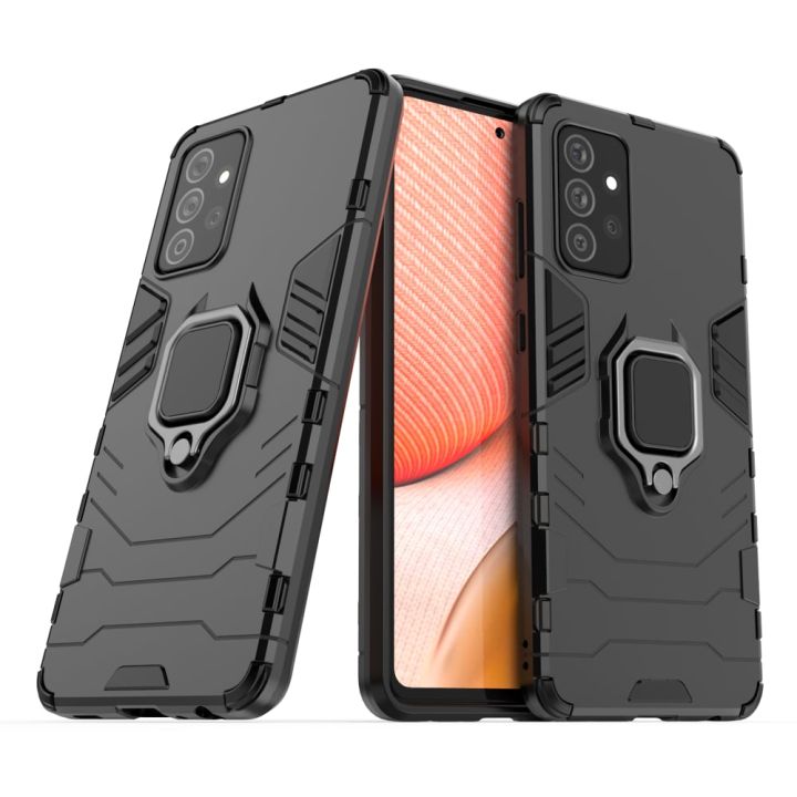 Hurtel Ring Armor Back Cover Πλαστικό / Σιλικόνης Μαύρο (Galaxy A72)