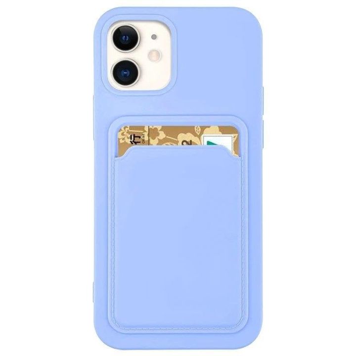 Hurtel Card Back Cover Σιλικόνης με Υποδοχή για Κάρτες Μωβ (Galaxy A72)