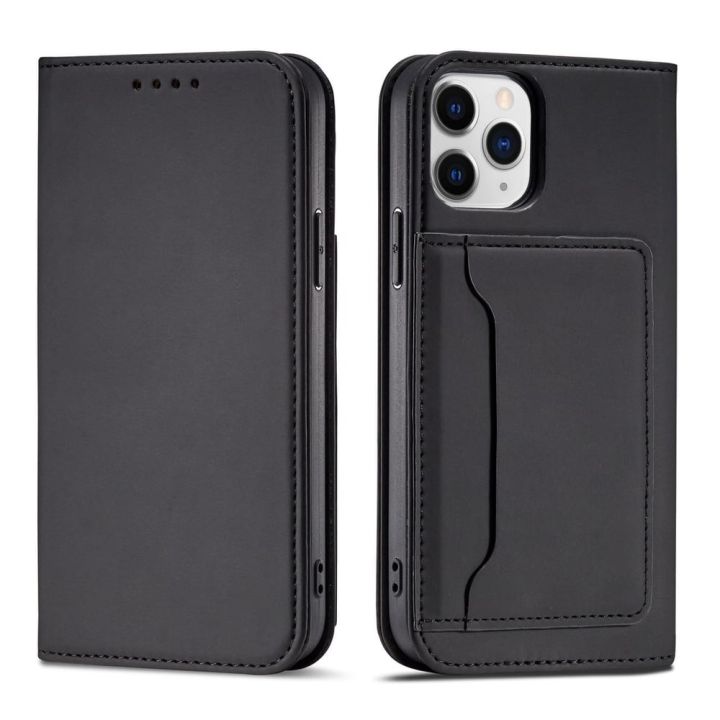 Hurtel Magnet Card Wallet Δερματίνης Μαύρο (iPhone 12 / 12 Pro)